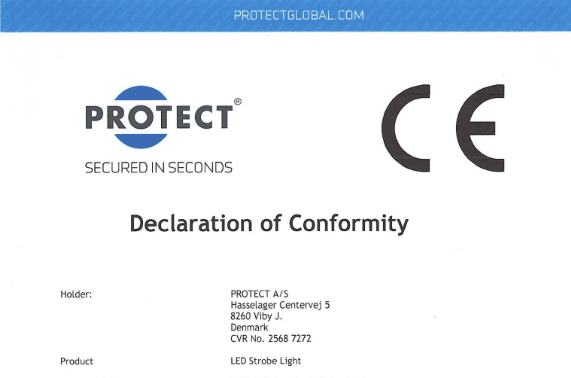 LED strobe CE declaration
