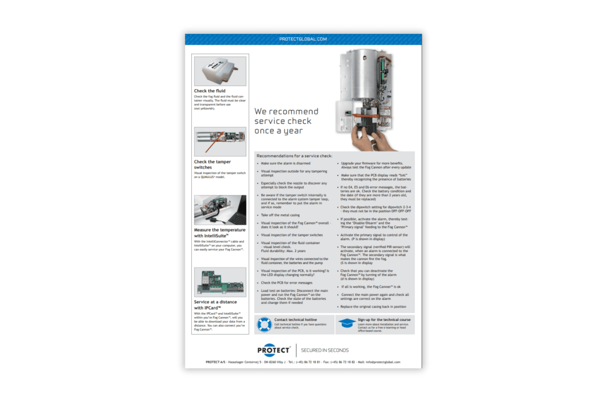 service checklist datasheet