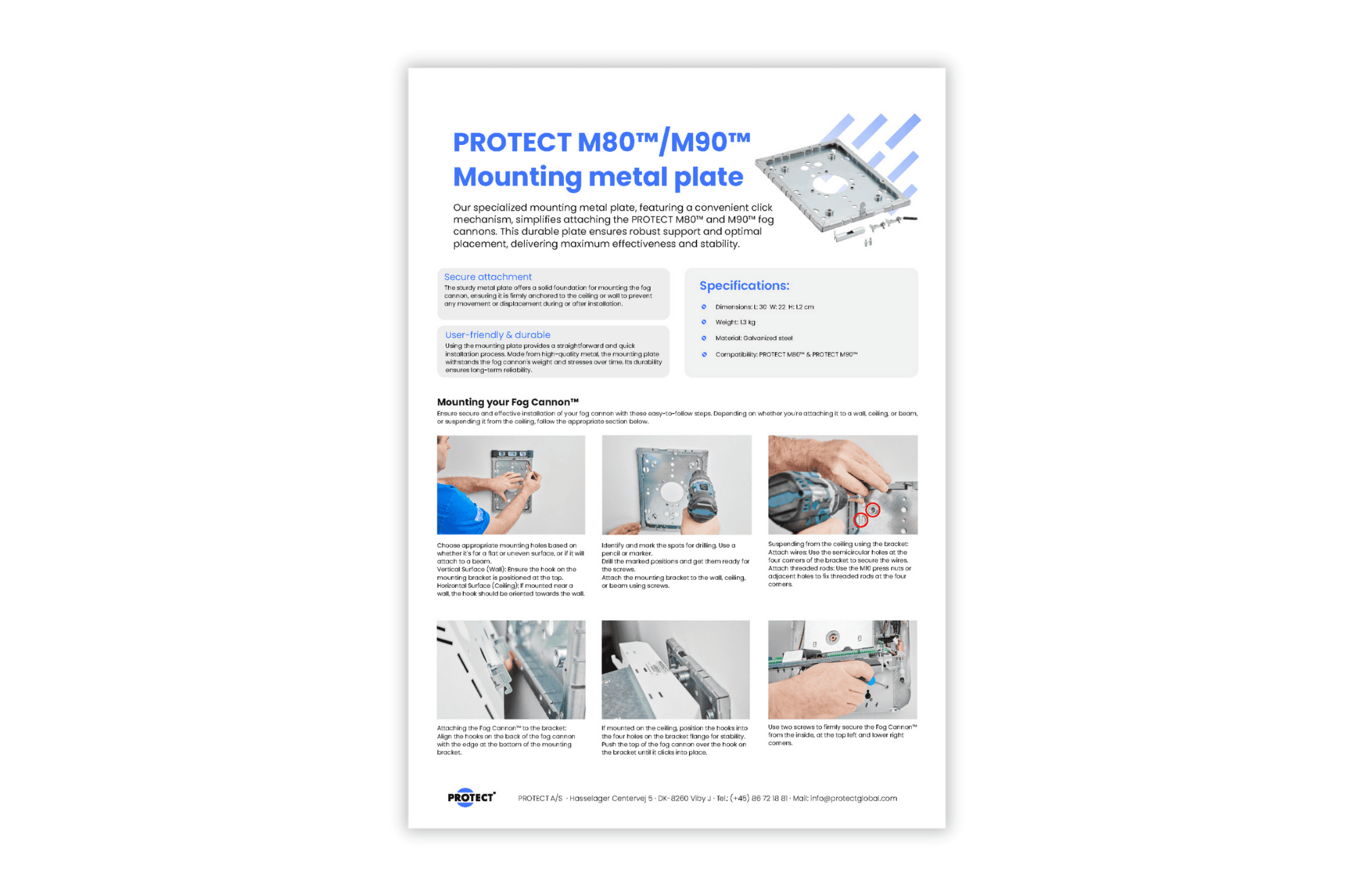 M80/M90 mounting plate datasheet